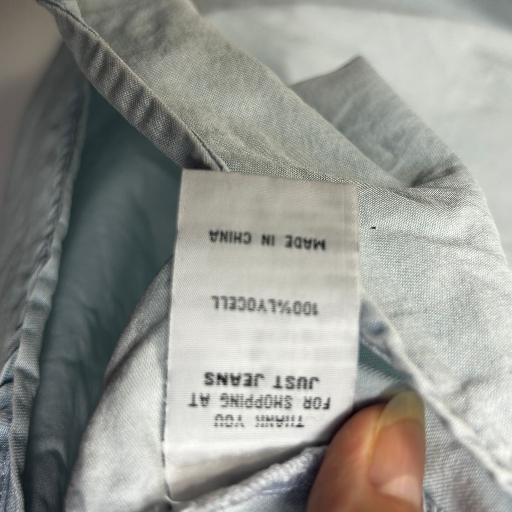 Just Jeans Blue Chambray Sleeveless Shirt - Size 16