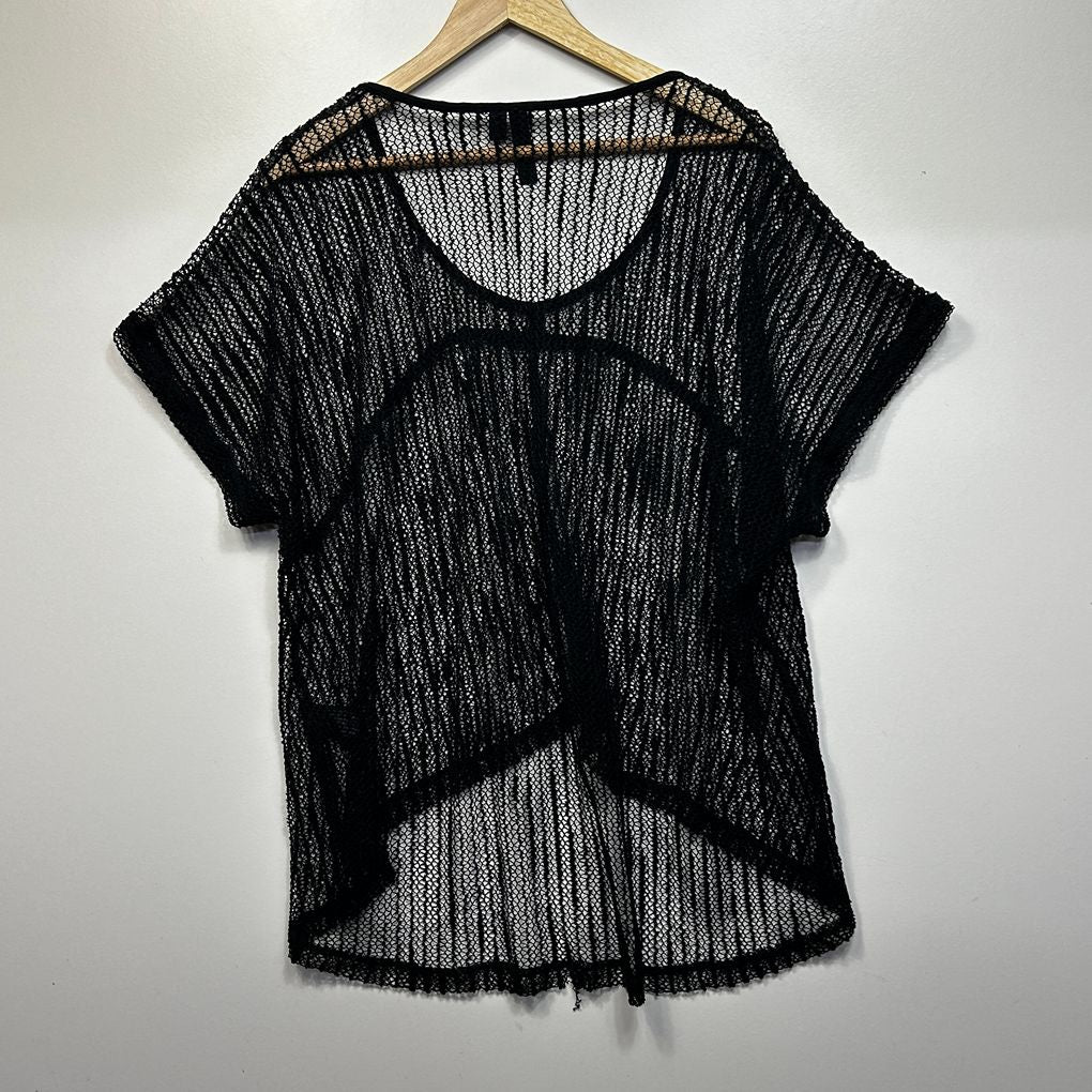 Taking Shape Black Mesh Top - Size 14/XS