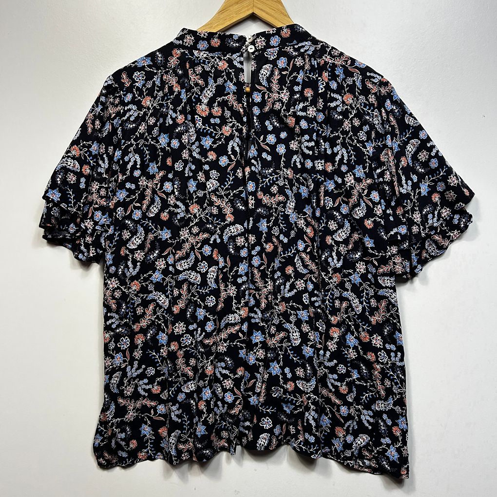 Sussan Navy Floral Top - Size 18
