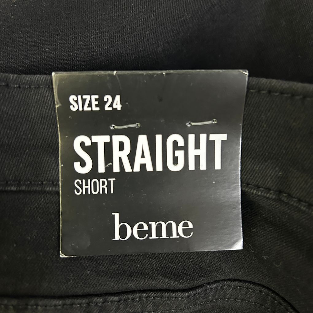 Beme Black Plus Size  Straight Short Length Jeans - Size 24