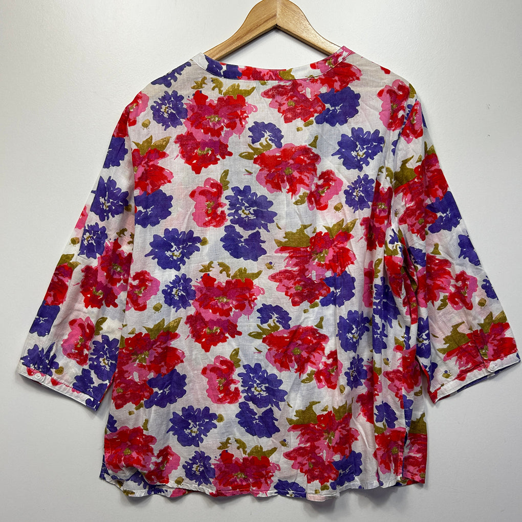 The Clothing Company Multicoloured Floral Cotton Shirt - Size 18