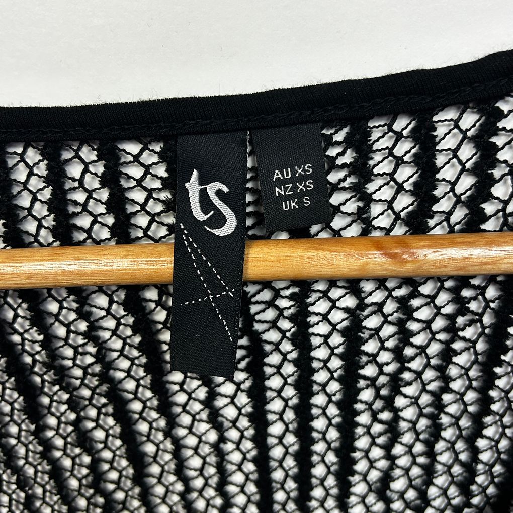 Taking Shape Black Mesh Top - Size 14/XS