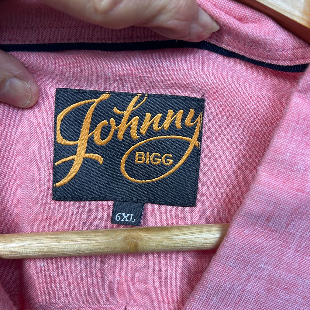 Johnny Bigg Pink Linen Short Sleeve Shirt - Size 6XL