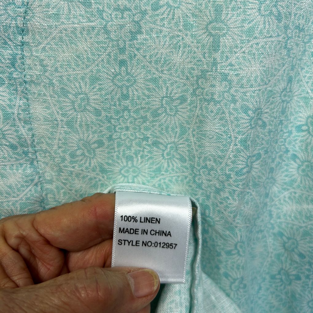 Sussan Mint Linen Dress with Pockets - Size 18