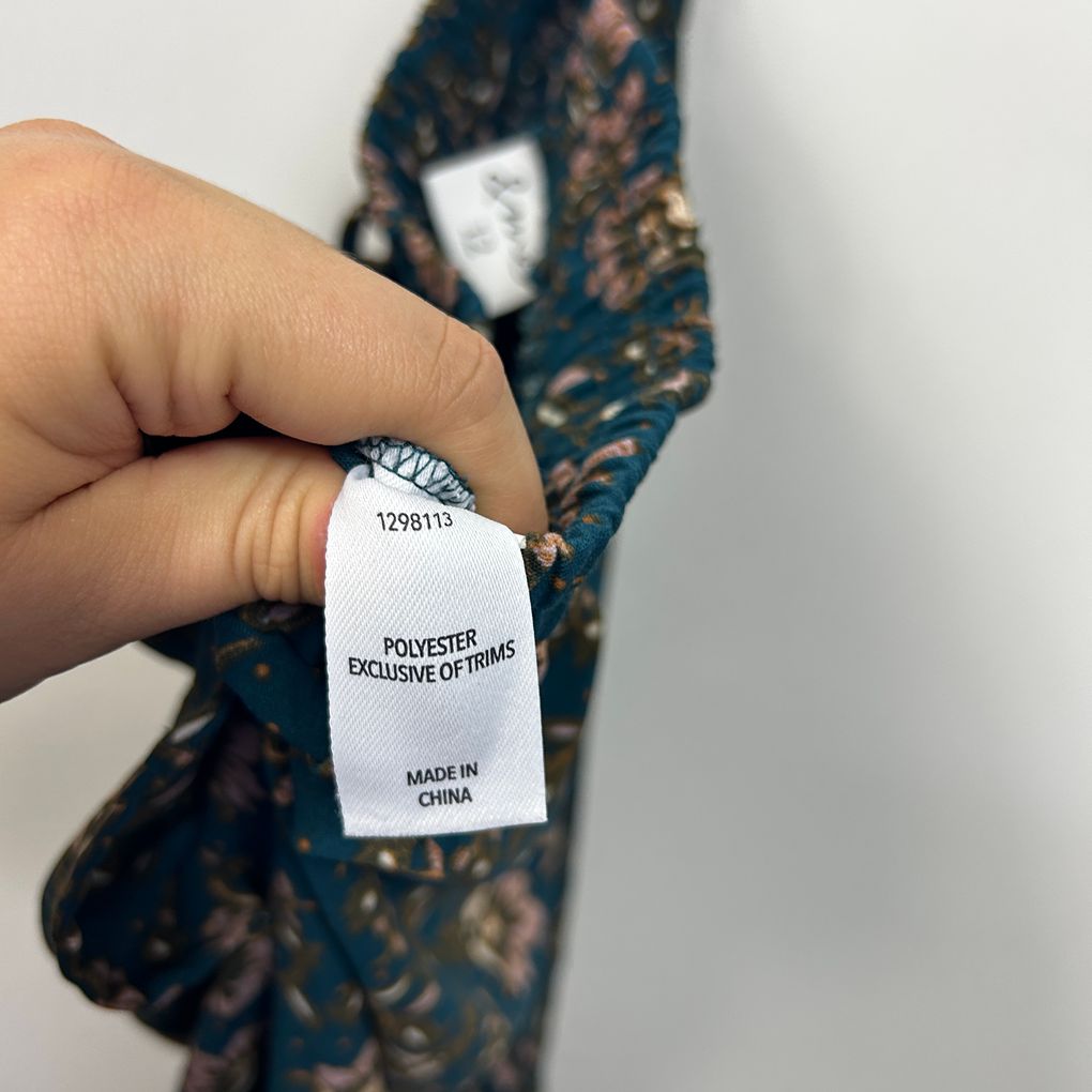 & me Teal Floral Wide Leg Pants - Size 12