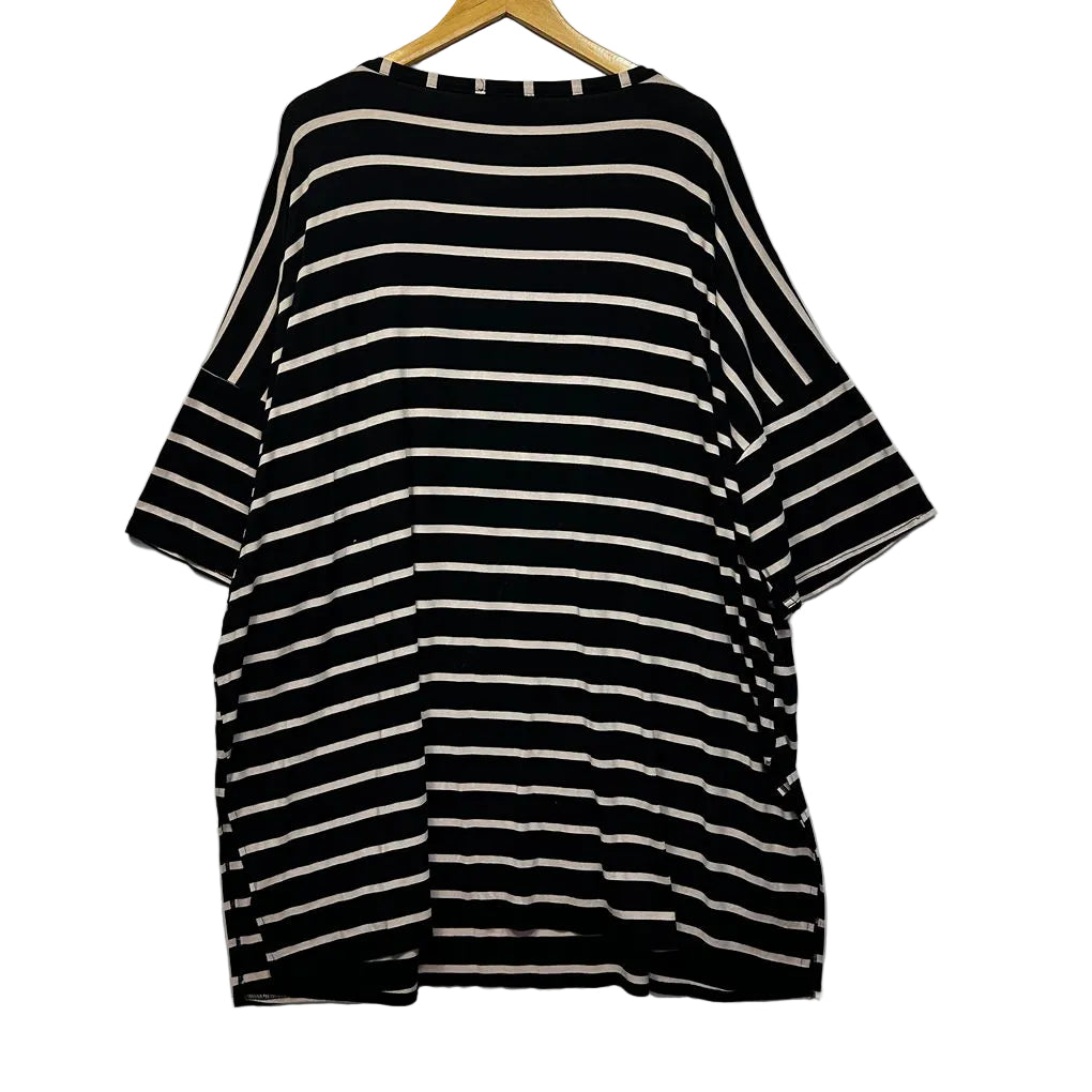 Yours Black Striped Top - Size 30-32