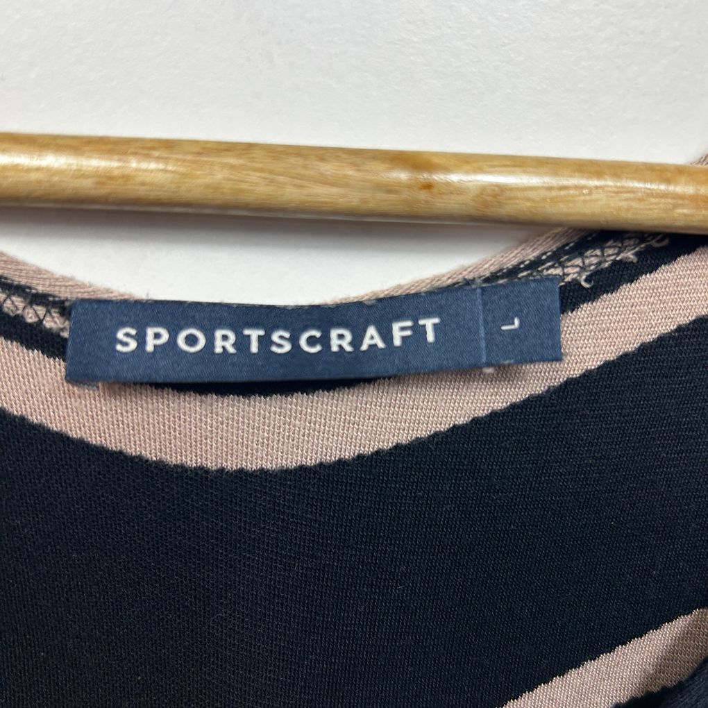 Sportscraft Black Striped Top - Size L