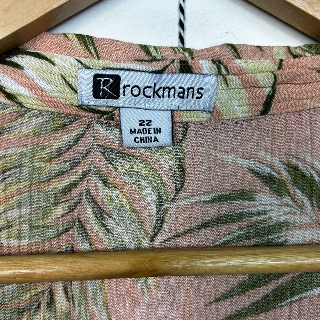 Rockmans Pink Floral Plus Size Dress - Size 22