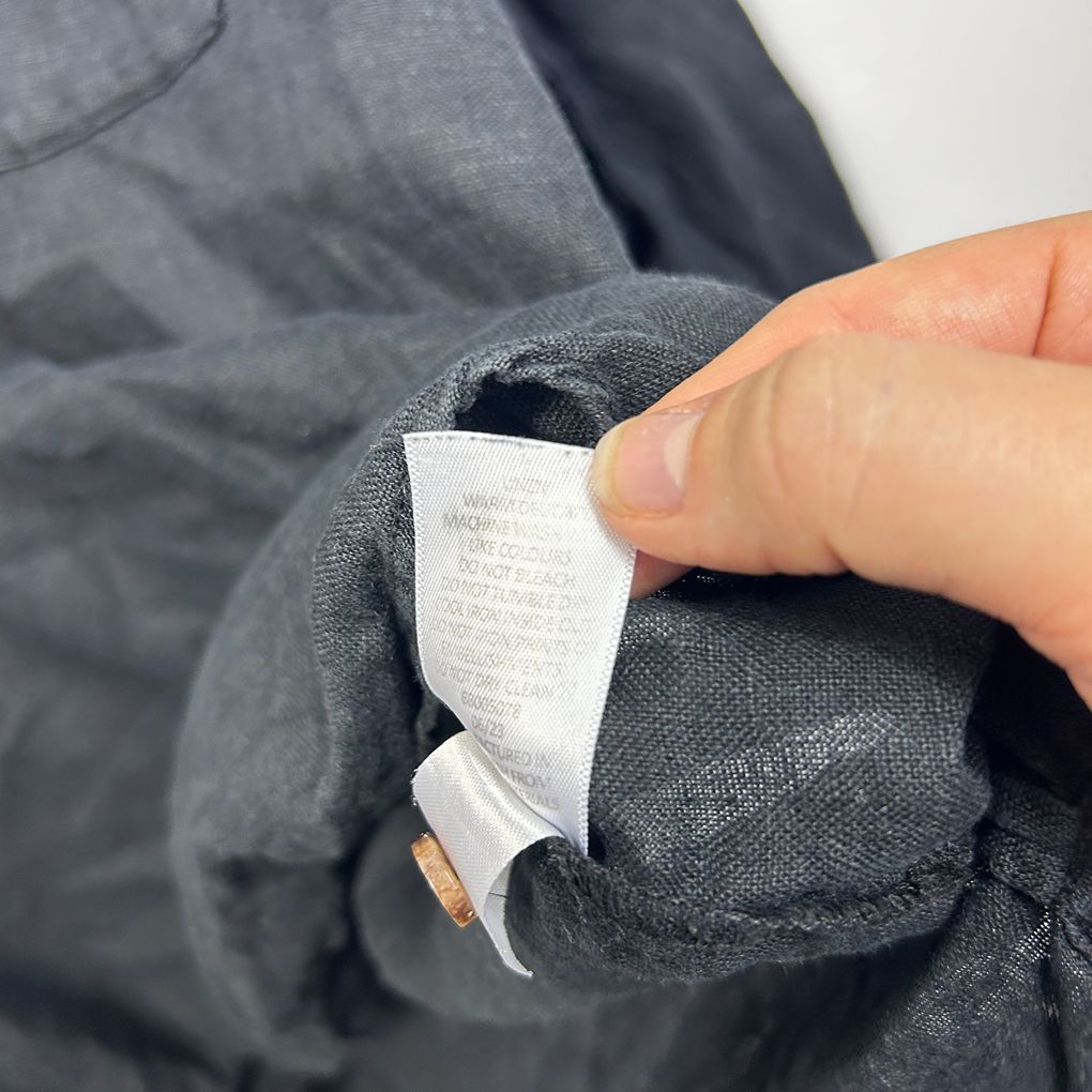 Target Black Linen Long Sleeve Top - Size 14