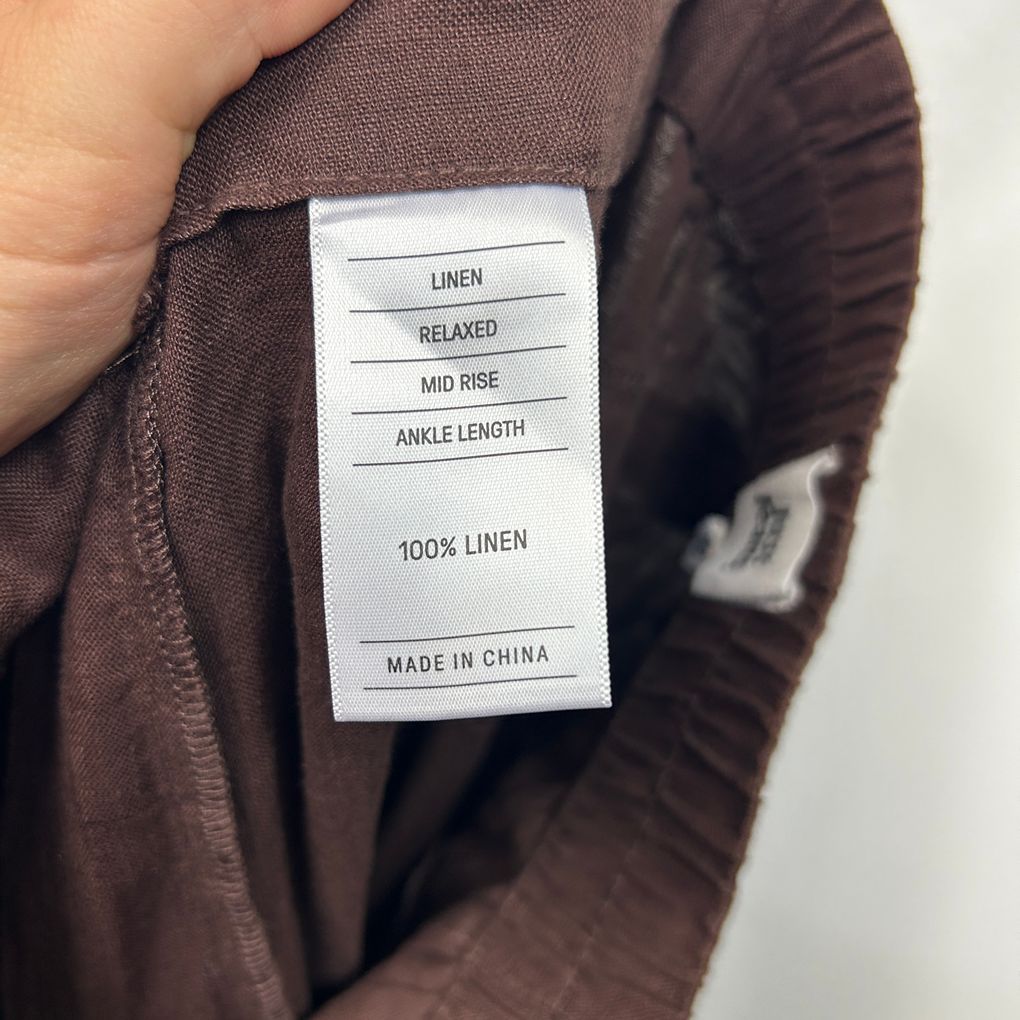 Just Jeans Brown Relaxed Mid Rise Linen Pants - Size 16