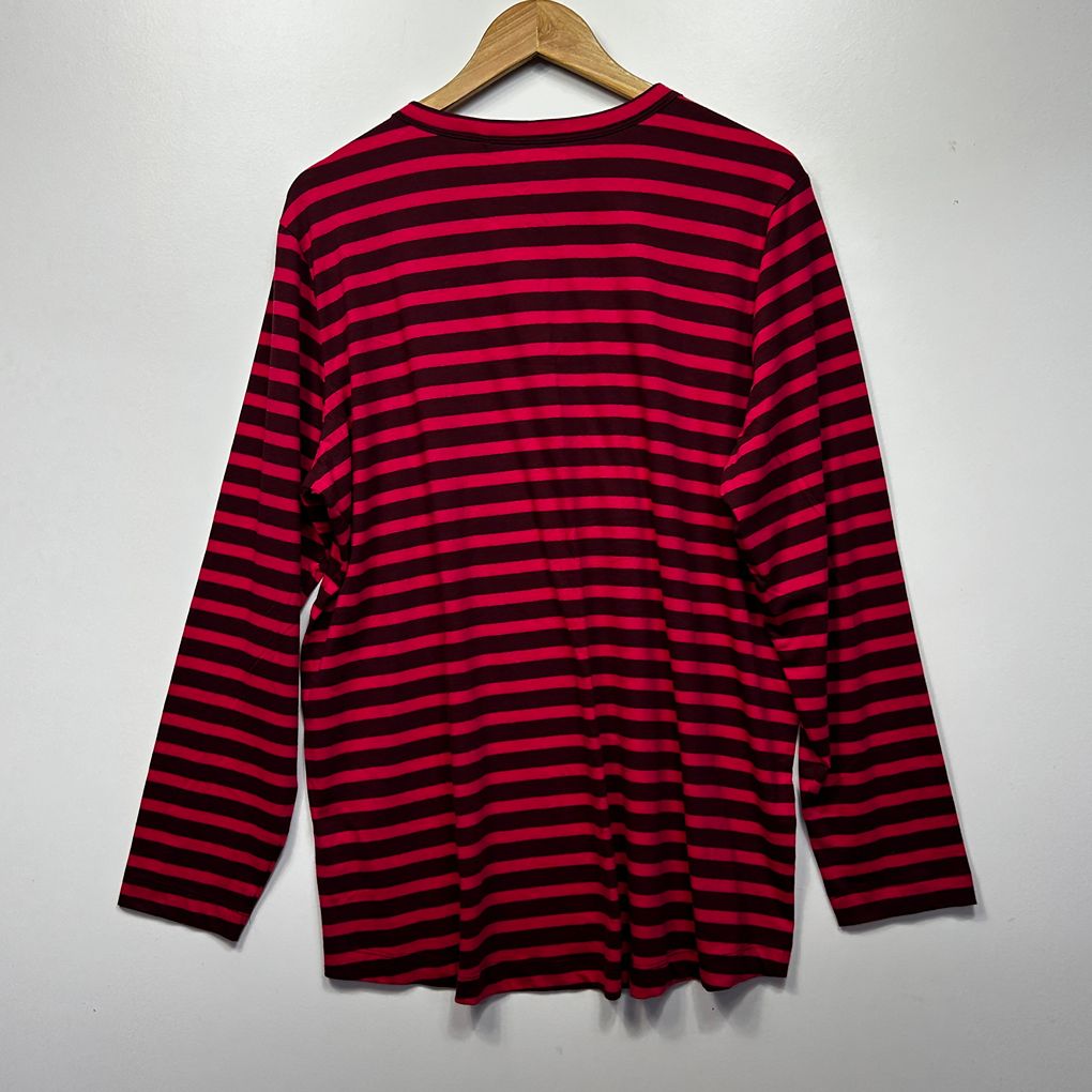 Next Red and Black Striped Cotton Long Sleeve Top - Size XL