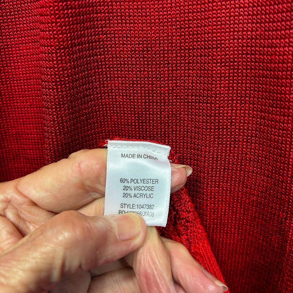 Rockmans Red Knit Cardigan - Size XL