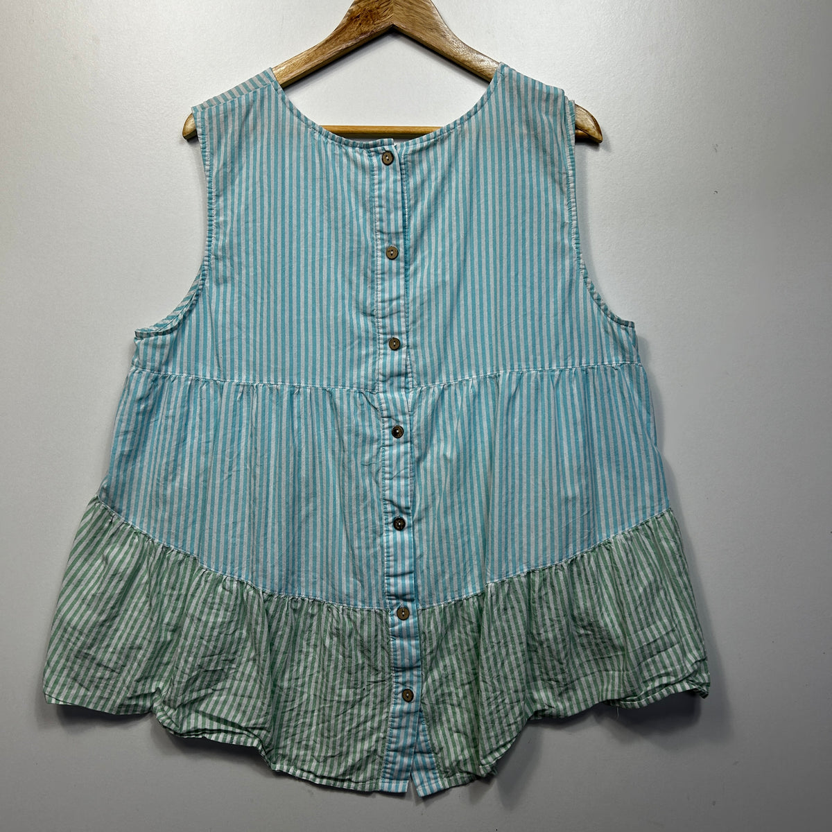 Proud Poppy Striped Cotton Sleeveless Top - Size 18