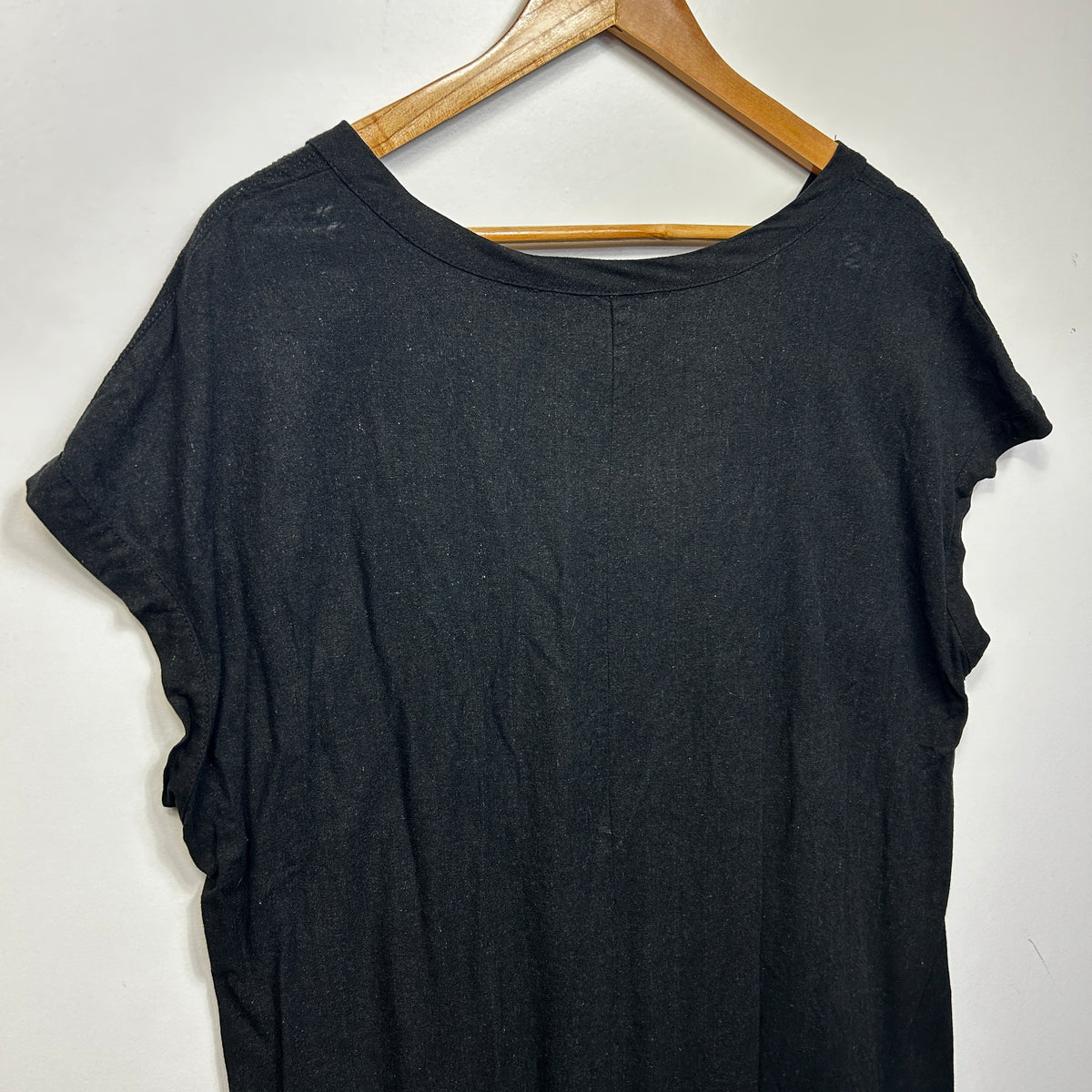 Beme Black Plus Size Linen Dress - Size 16