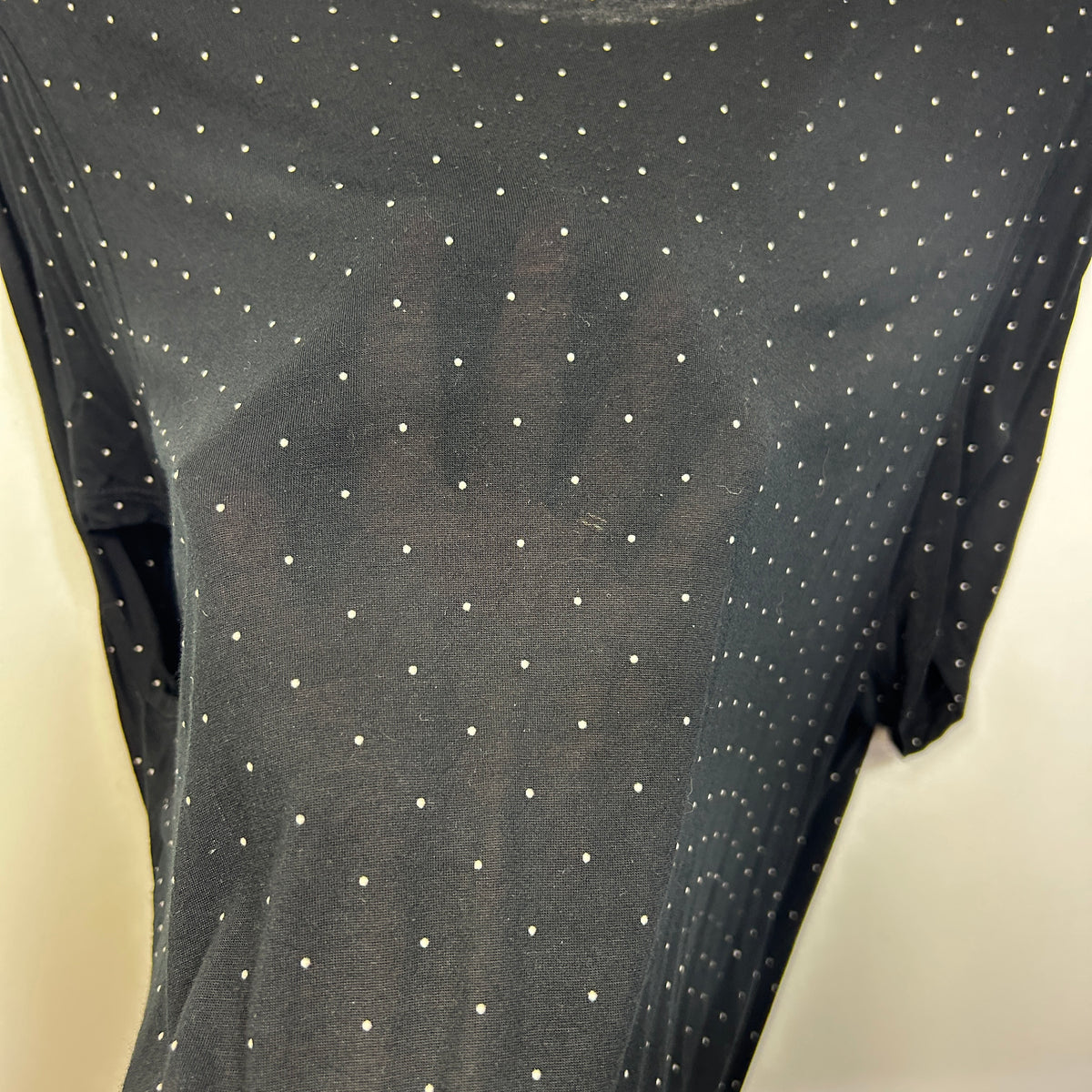 Elly M Black Polka Dot T-Shirt Dress - Size 14
