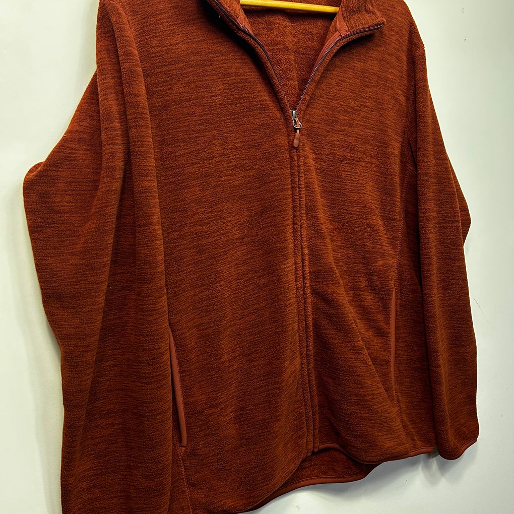 Uniqlo Rust Fleece Jumper Jacket - Size XL