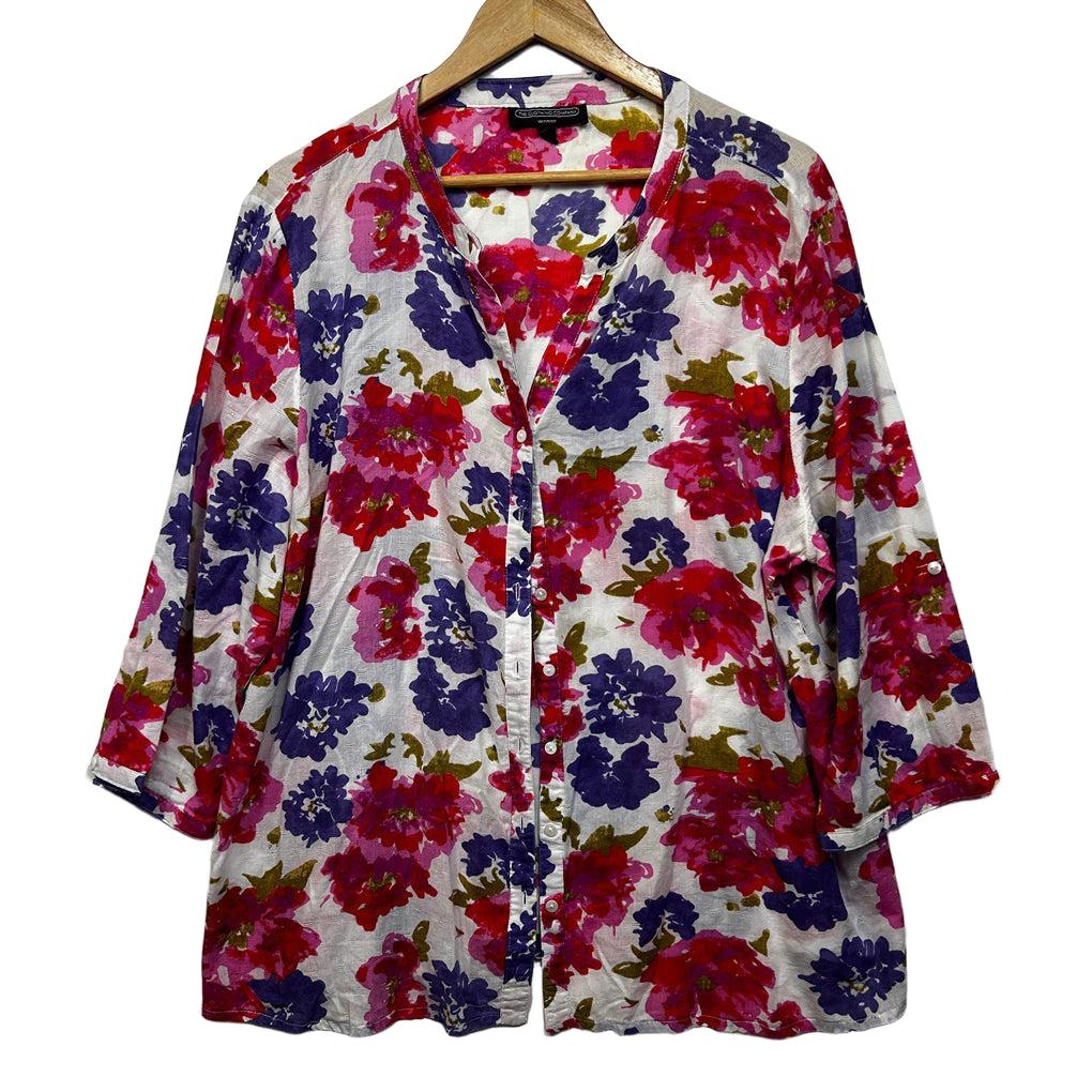 The Clothing Company Floral Cotton Shirt - Size 18