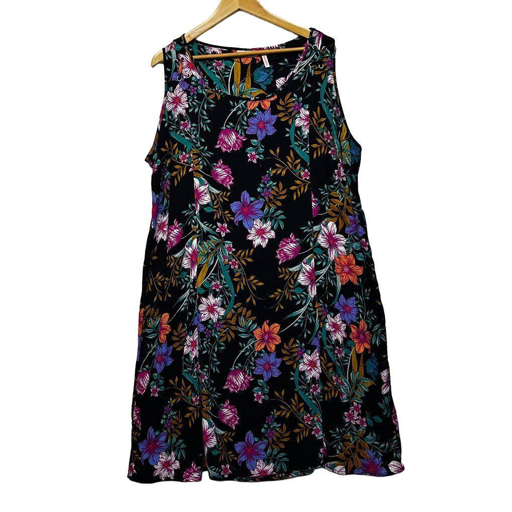Millers Black Floral Dress - Size 22