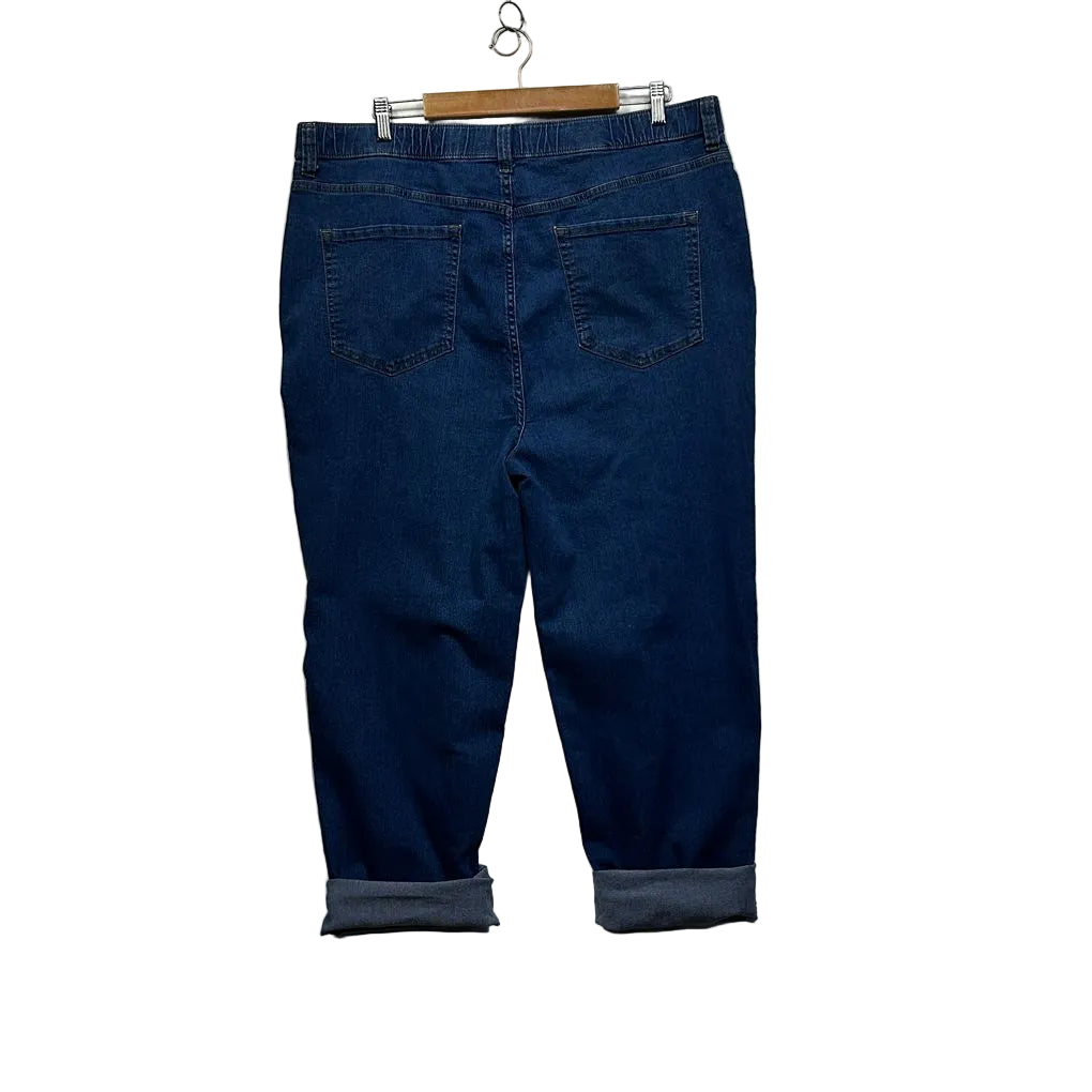 Yours Blue Ruby Straight Jeans - Size 22