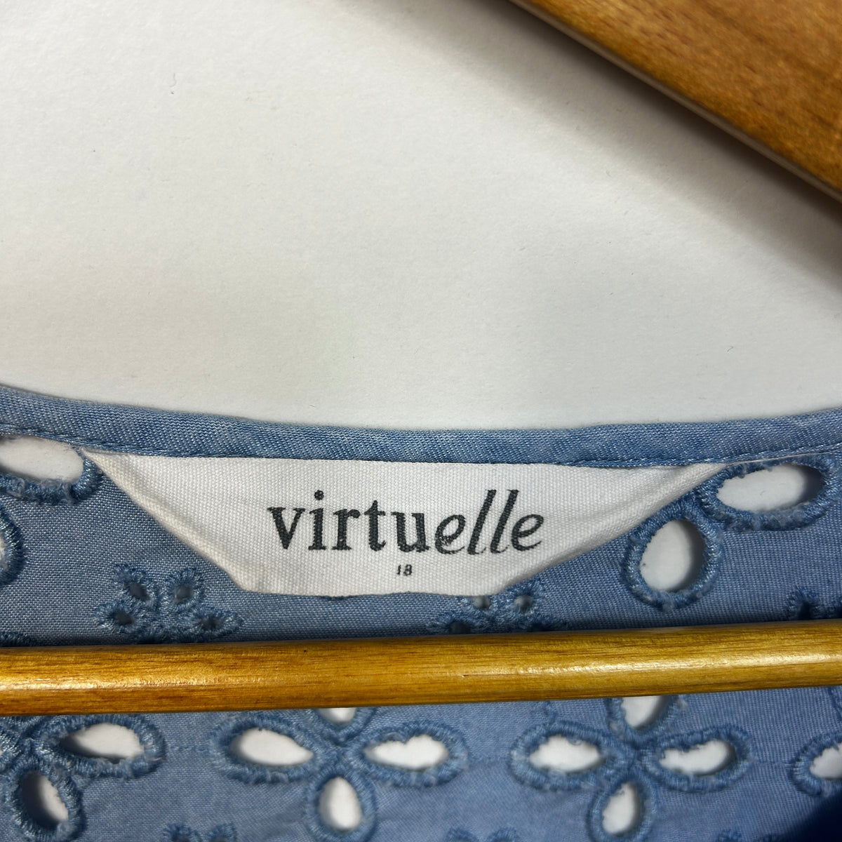 Virtuelle Blue Embroidered Plus Size Top - Size 18