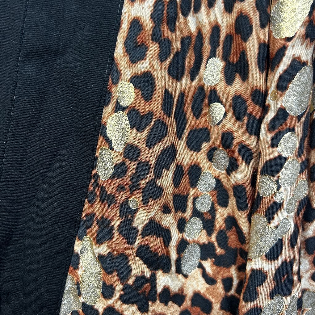Taking Shape Leopard Print Metallic Kimono Cape - One Size