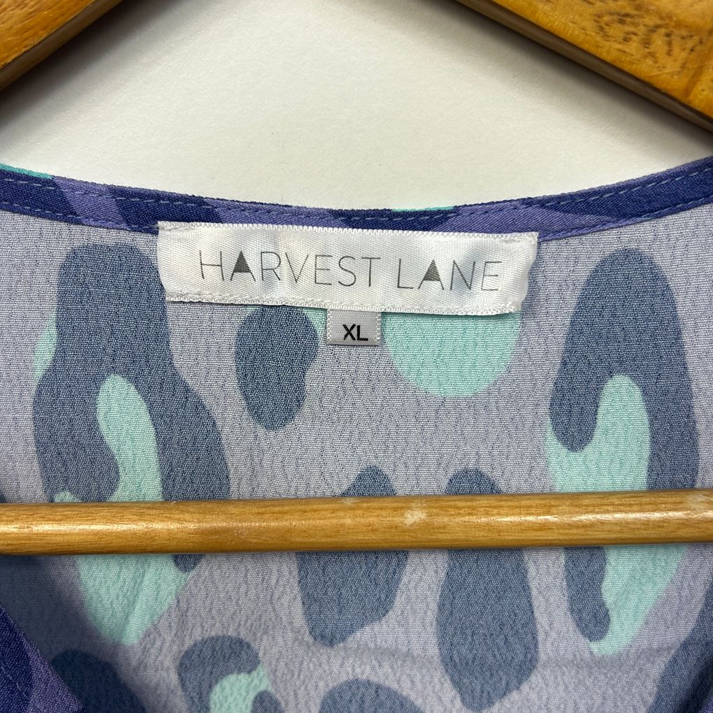 Harvest Lane Purple Animal Print Top - Size XL
