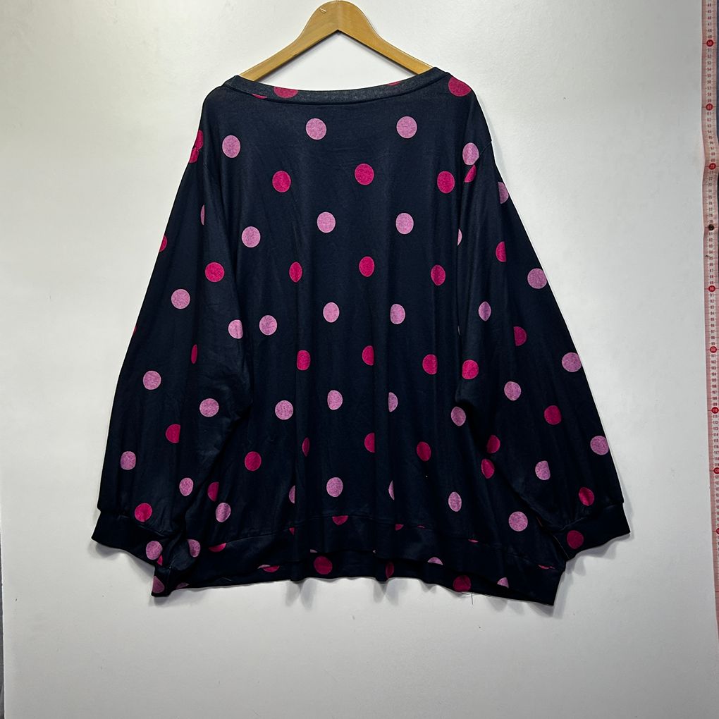 Bloomchic Navy Plus Size Polka Dot Sweatshirt - Size 34