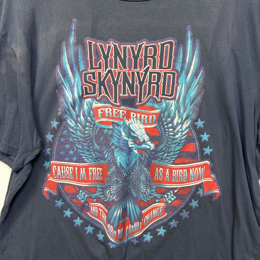 Lynyrd Skynyrd Navy Plus Size Cotton Band Mens T-Shirt - Size 3XL