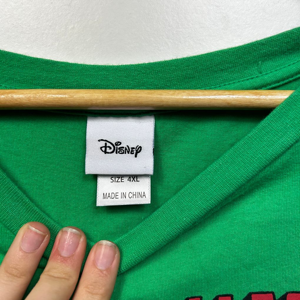 Disney Green Plus Size Christmas Cotton Tee - Size 4XL