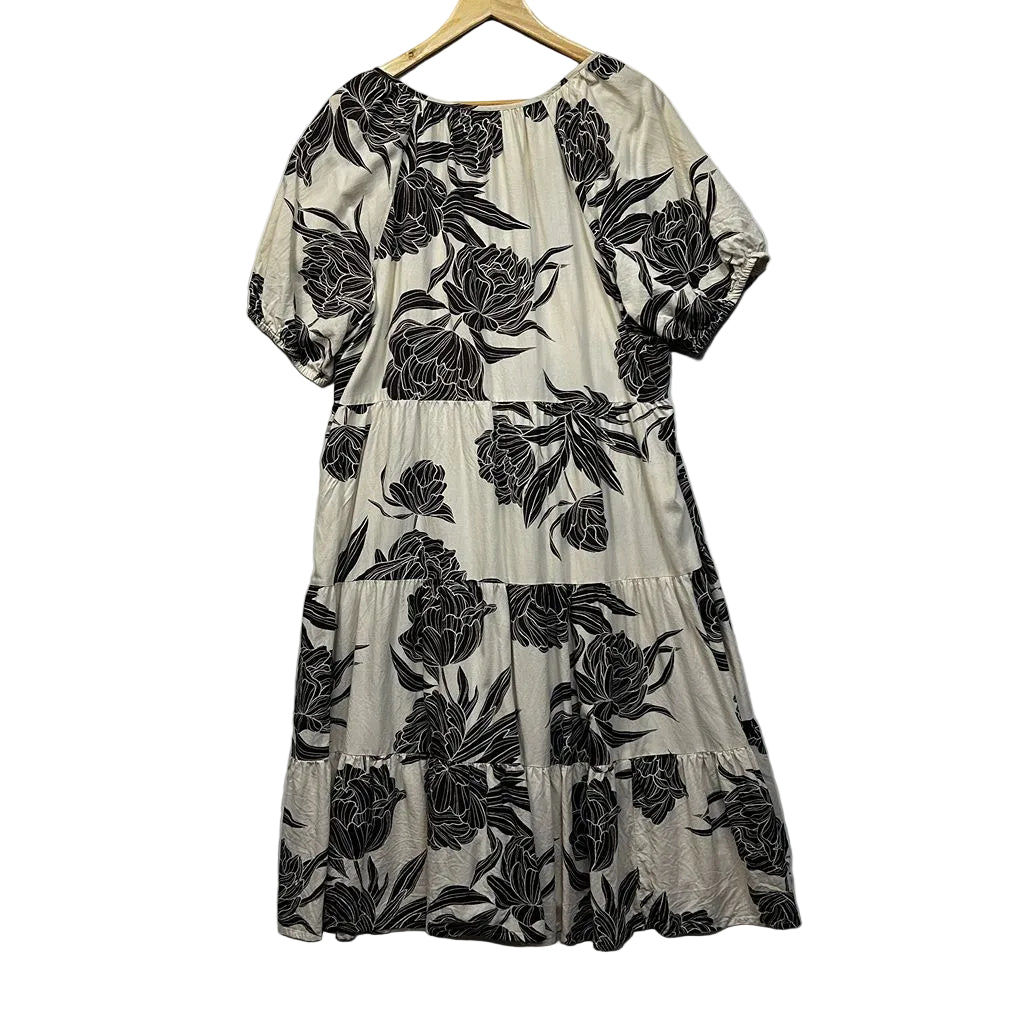 Anko Cream Floral Plus Size Cotton Dress - Size 24