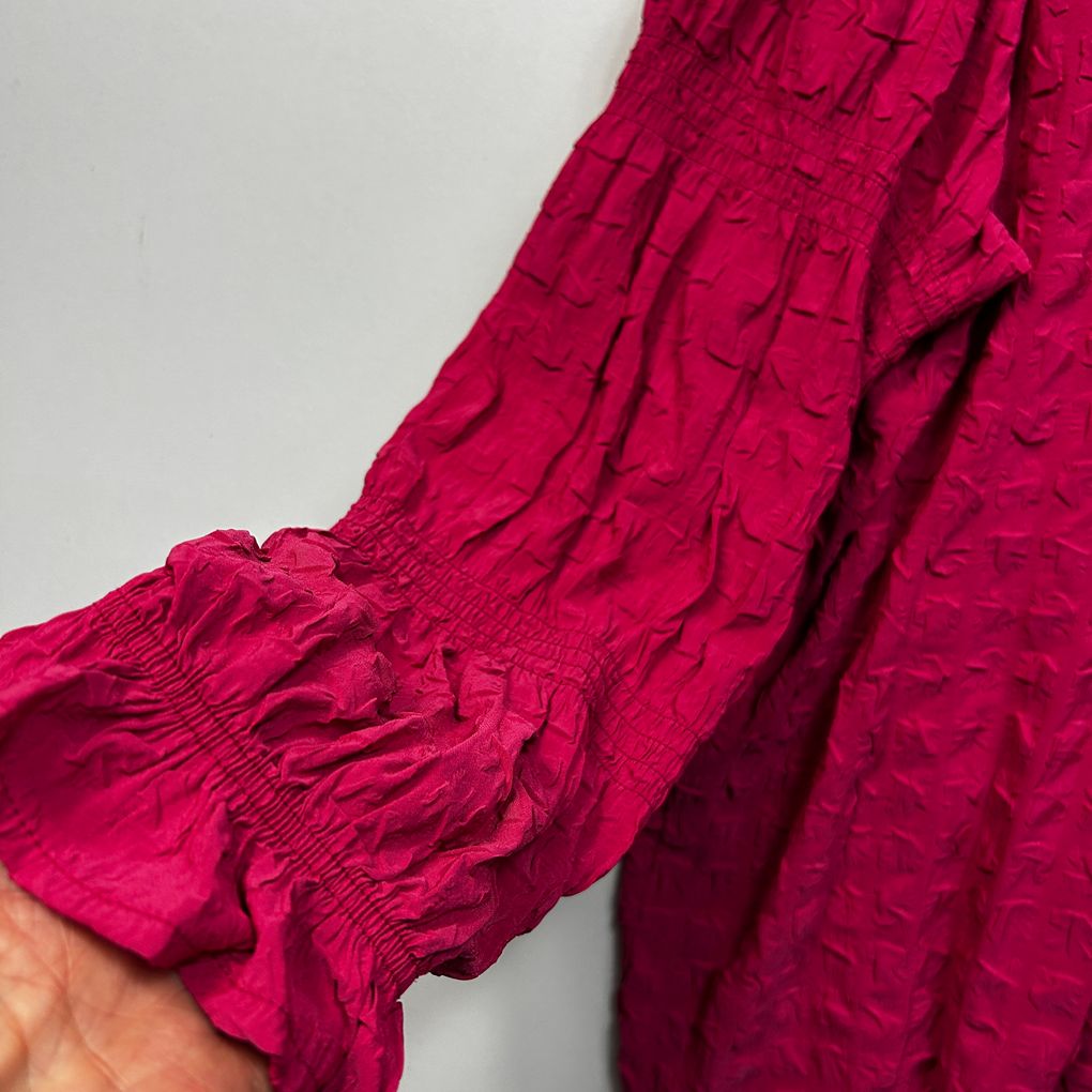 Autograph Pink Crinkle Textured Top - Size 20