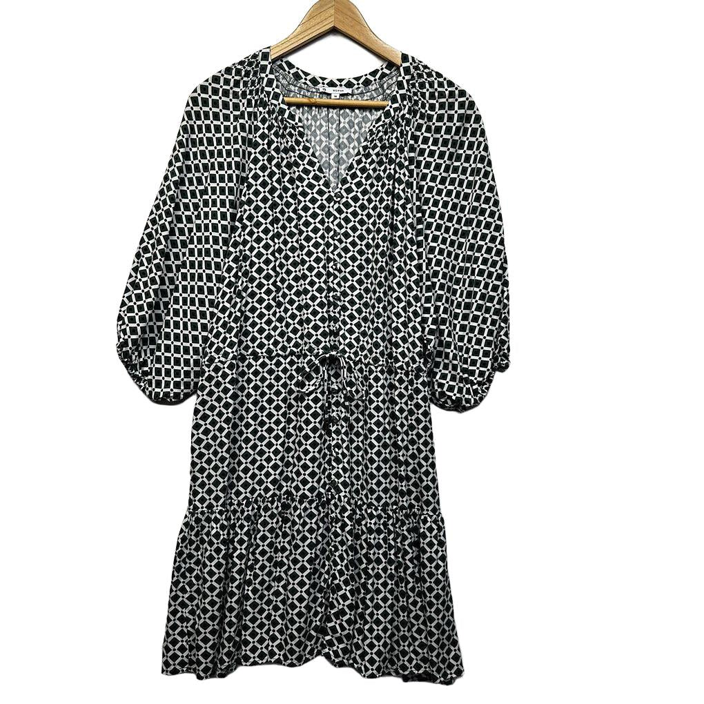 Target Green Geometric Print Oversized Sleeve Dress - Size 16