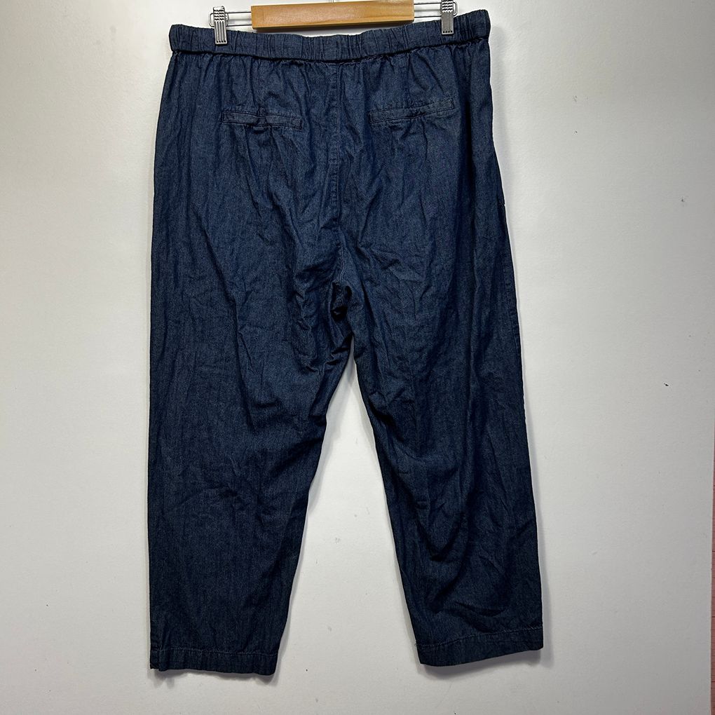 Suzanne Grae Navy Denim Cotton Pants - Size XL