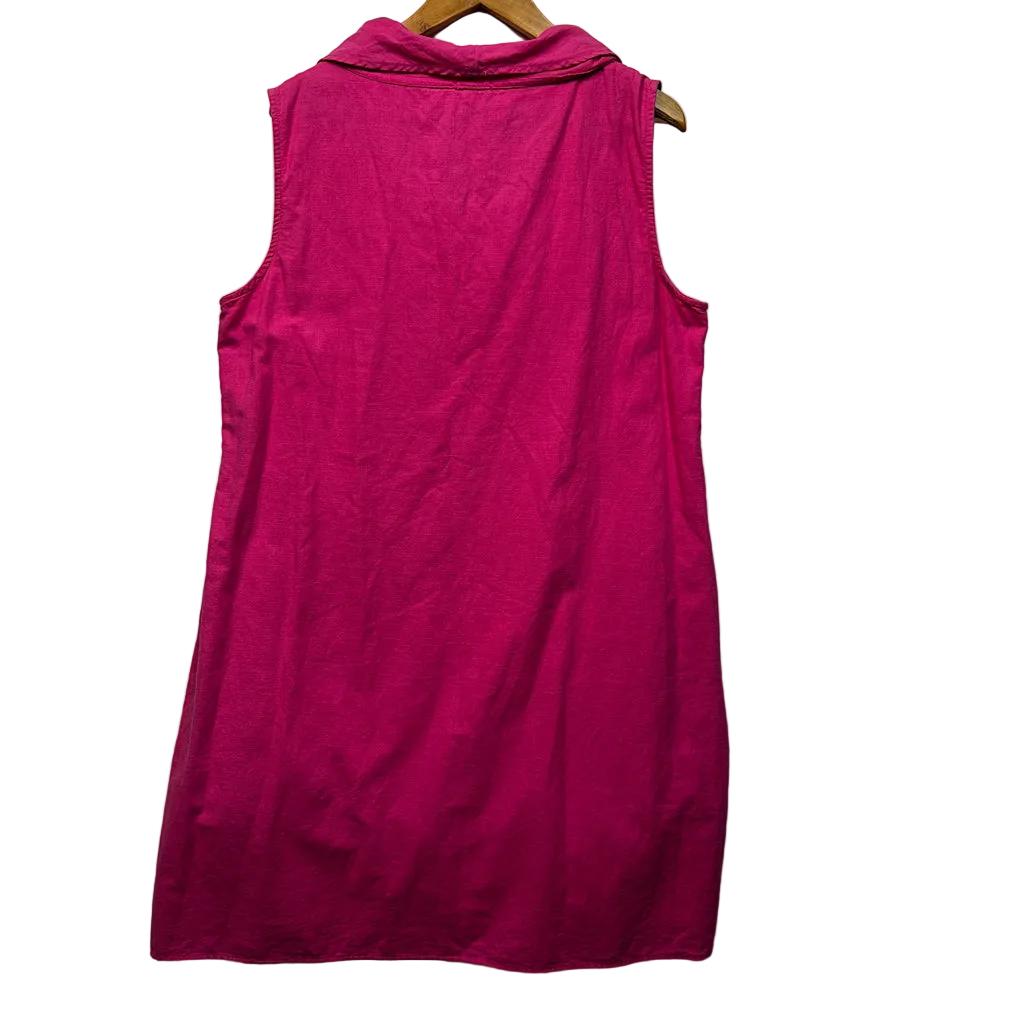W.Lane Pink Cowl Neck Sleeveless Linen Dress - Size 18