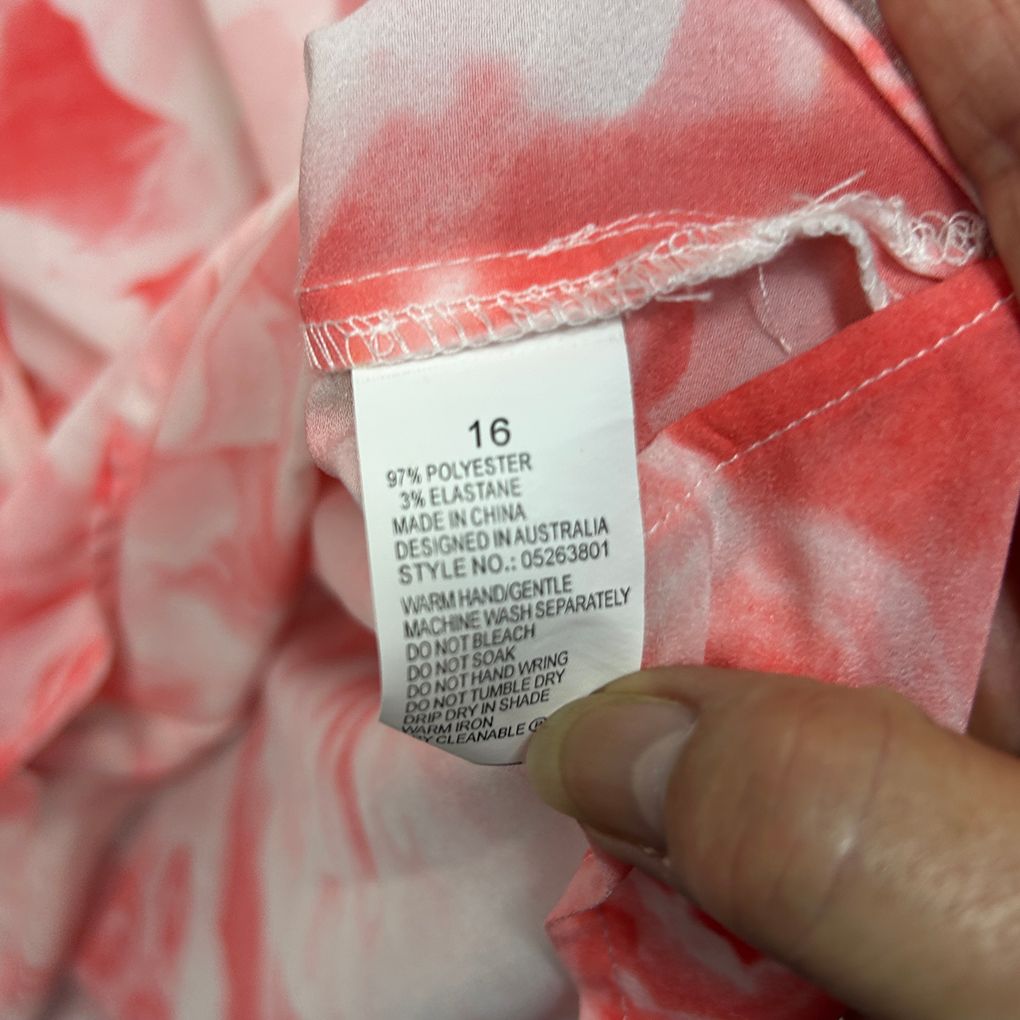 Noni B Pink Floral Sheer Shirt - Size 16