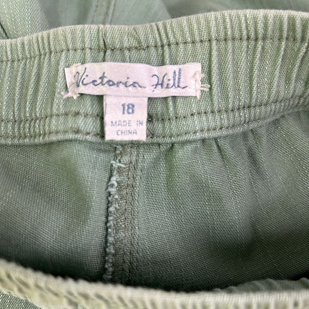 Victoria Hill Green Cotton Pants - Size 18