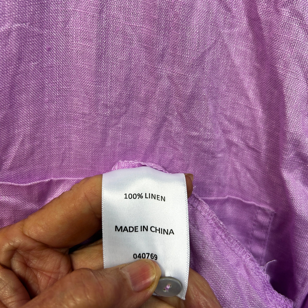 Sussan Purple Long Sleeve Linen Shirt - Size 16