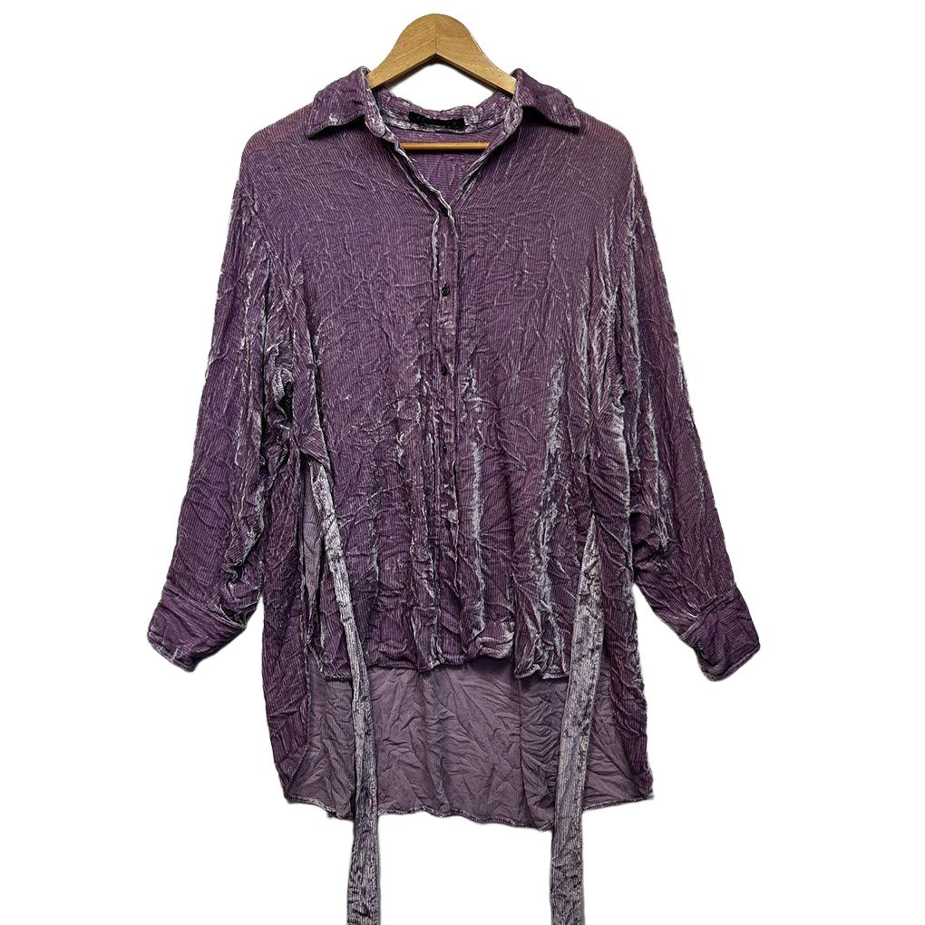 DZXC Purple Crushed Velvet Shirt - Size Unknown