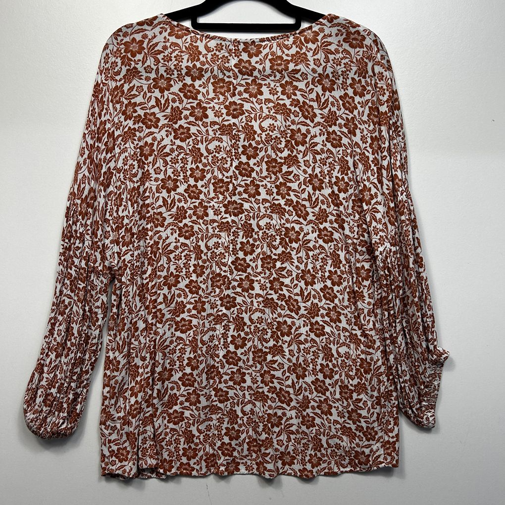 Suzanne Grae Rust Floral Top - Size 12