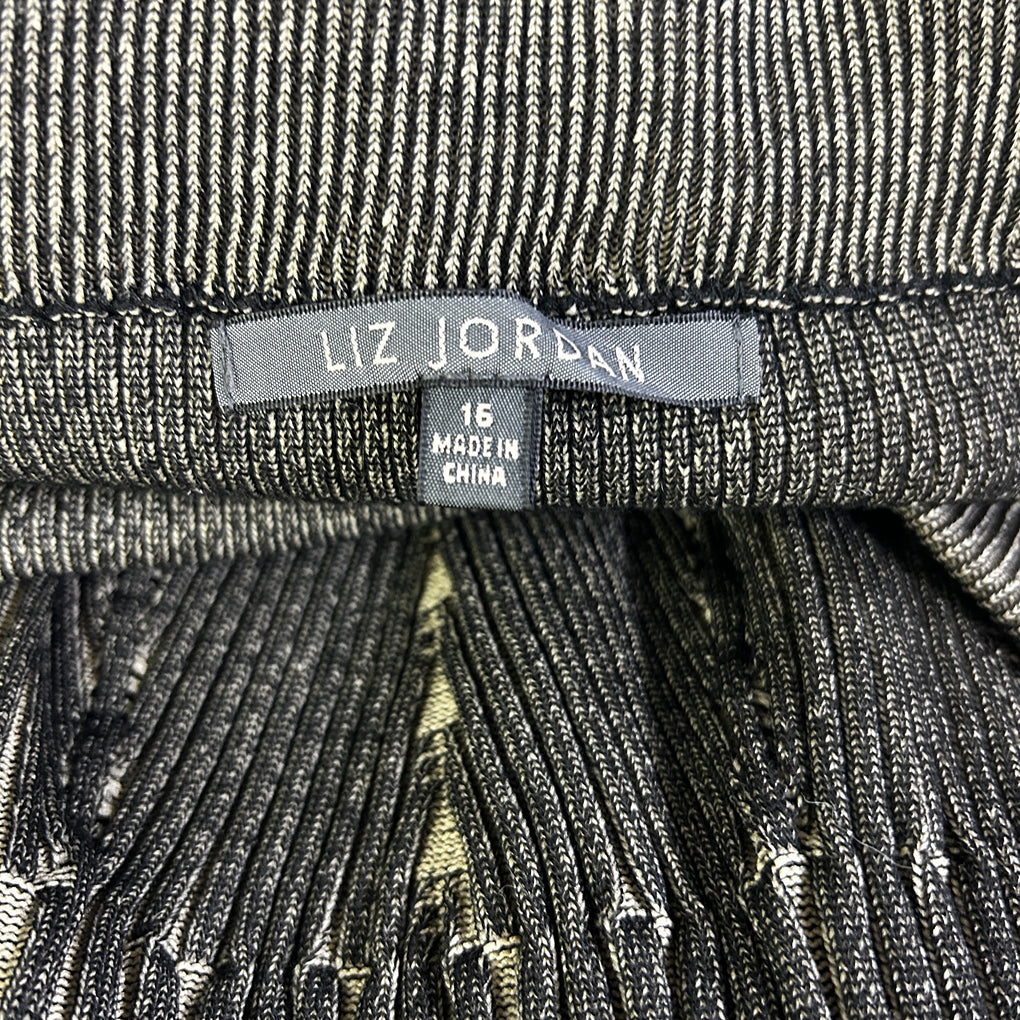 Liz Jordan Black Ribbed Knit Skirt - Size 16