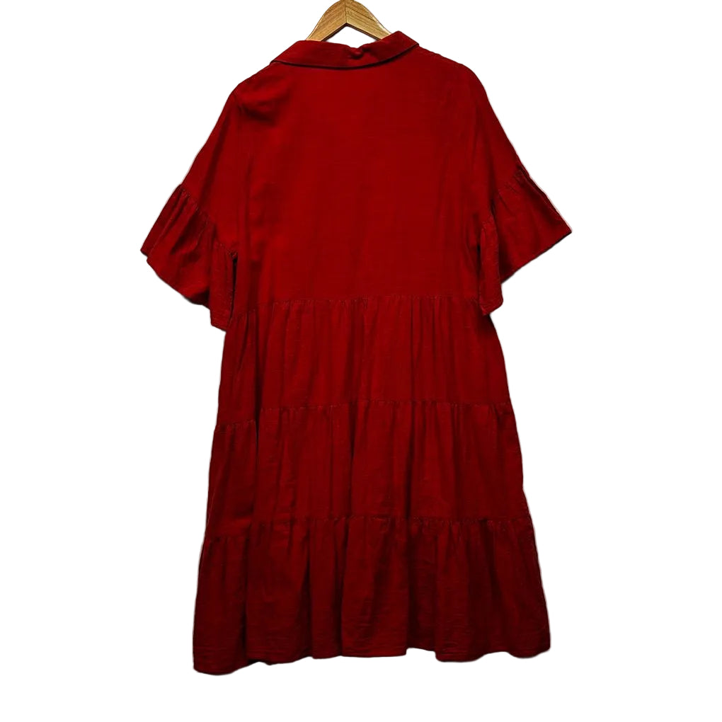 Boho Australia Orange Cotton Dress - Size L