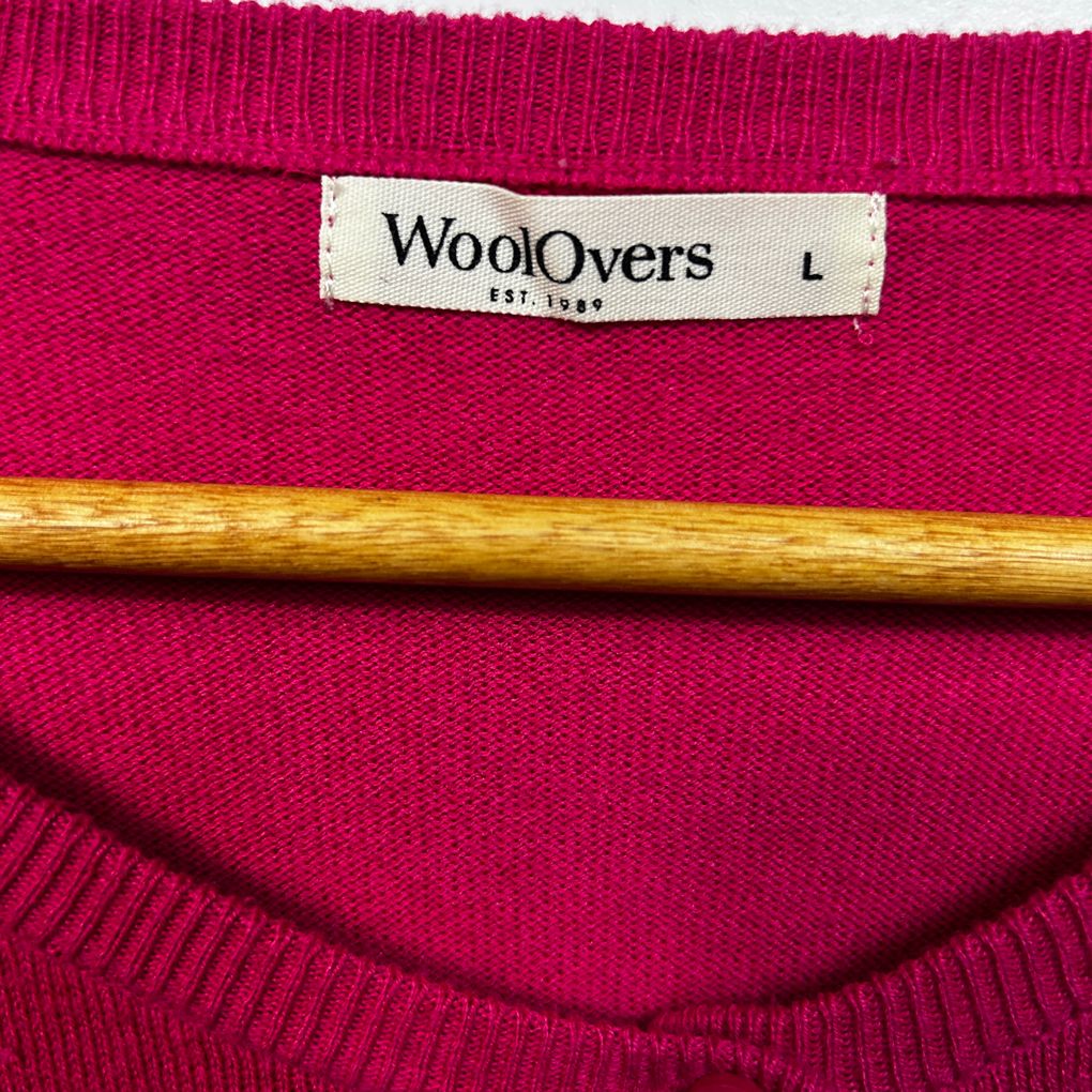 WoolOvers Pink Cotton Cotton Silk Cardigan - Size L