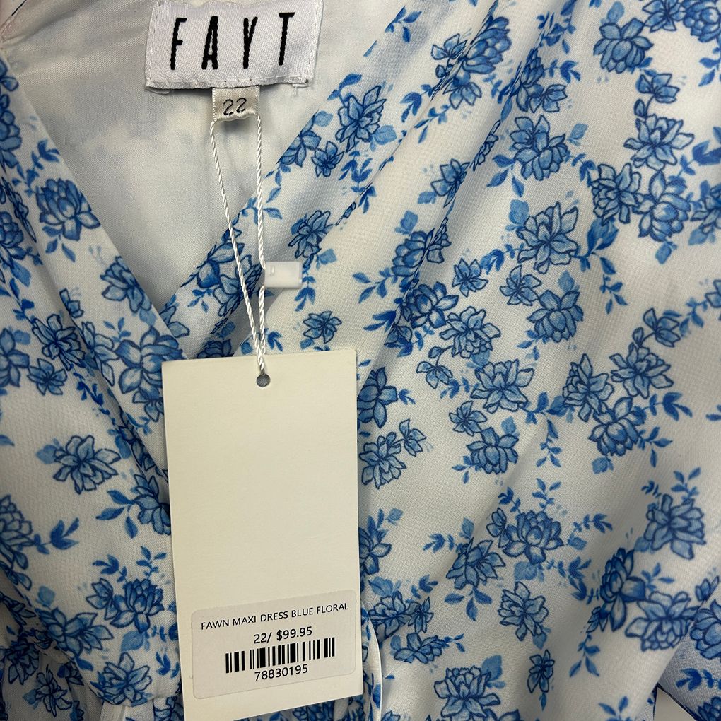 Fayt Blue Floral Maxi Dress - Size 22/20