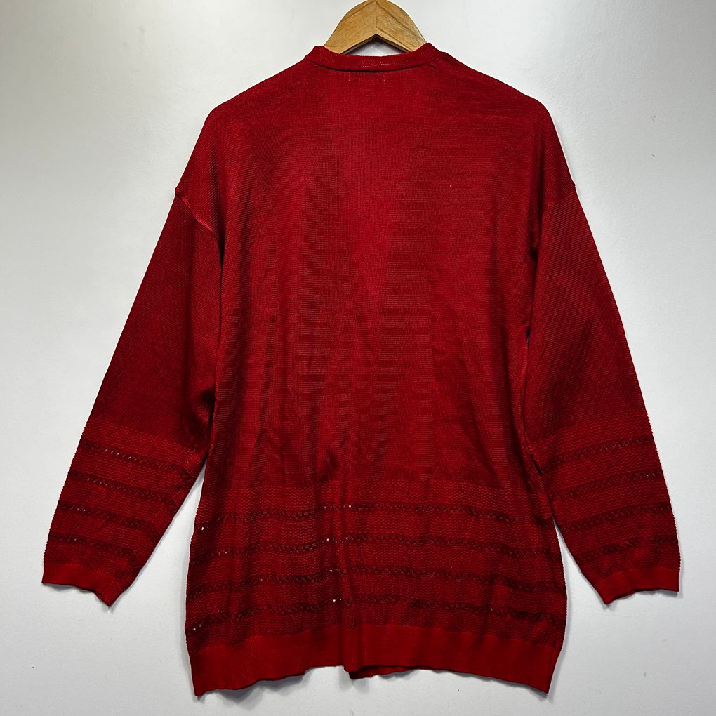 Rockmans Red Knit Cardigan - Size XL