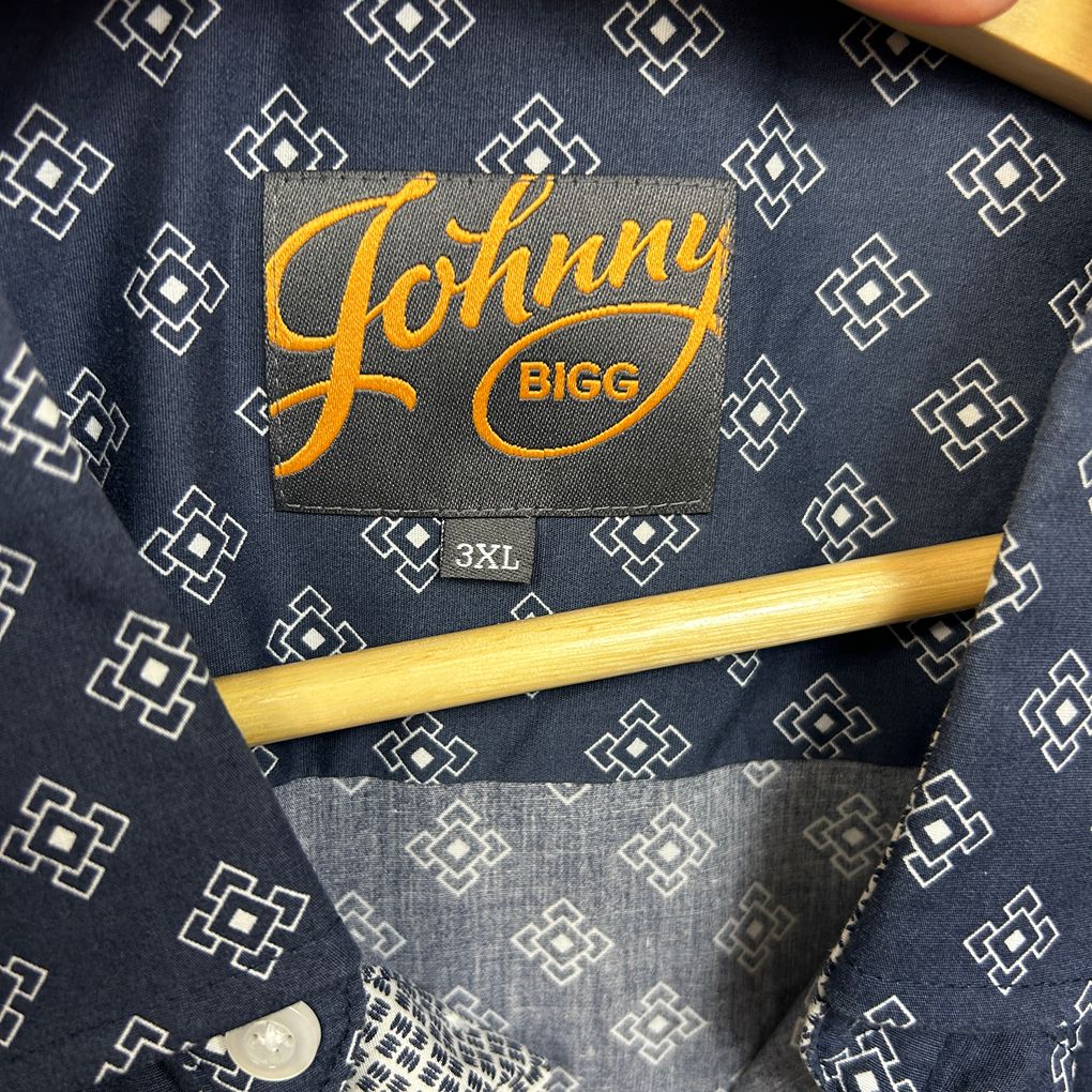 Johnny Bigg Navy Long Sleeve Cotton Mens Shirt - Size 3XL