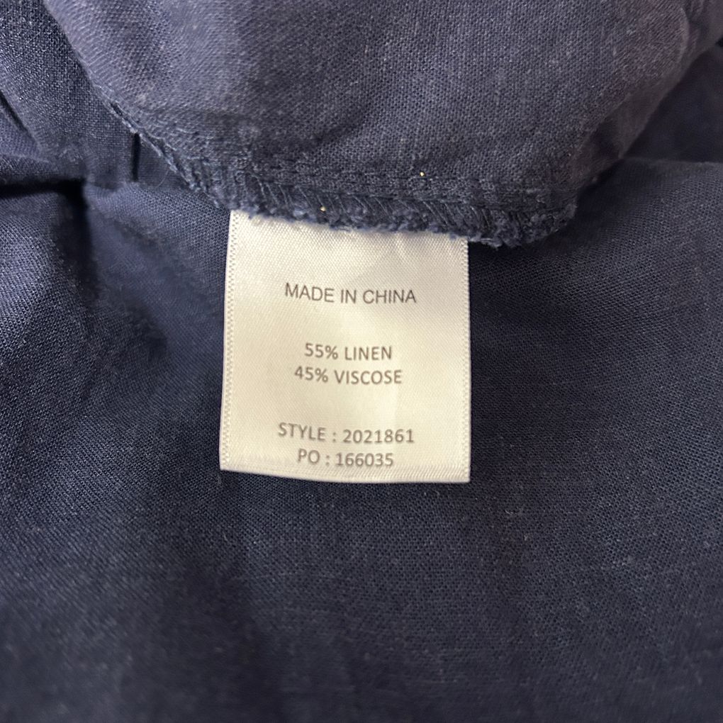 Autograph Navy Linen Pull On Pants - Size 30