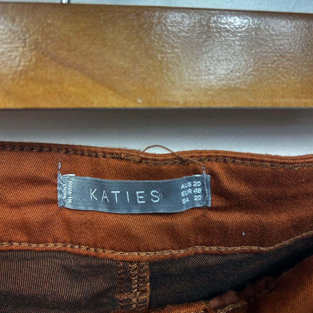 Katies Rust Plus Size Cotton Cargo Pants - Size 20