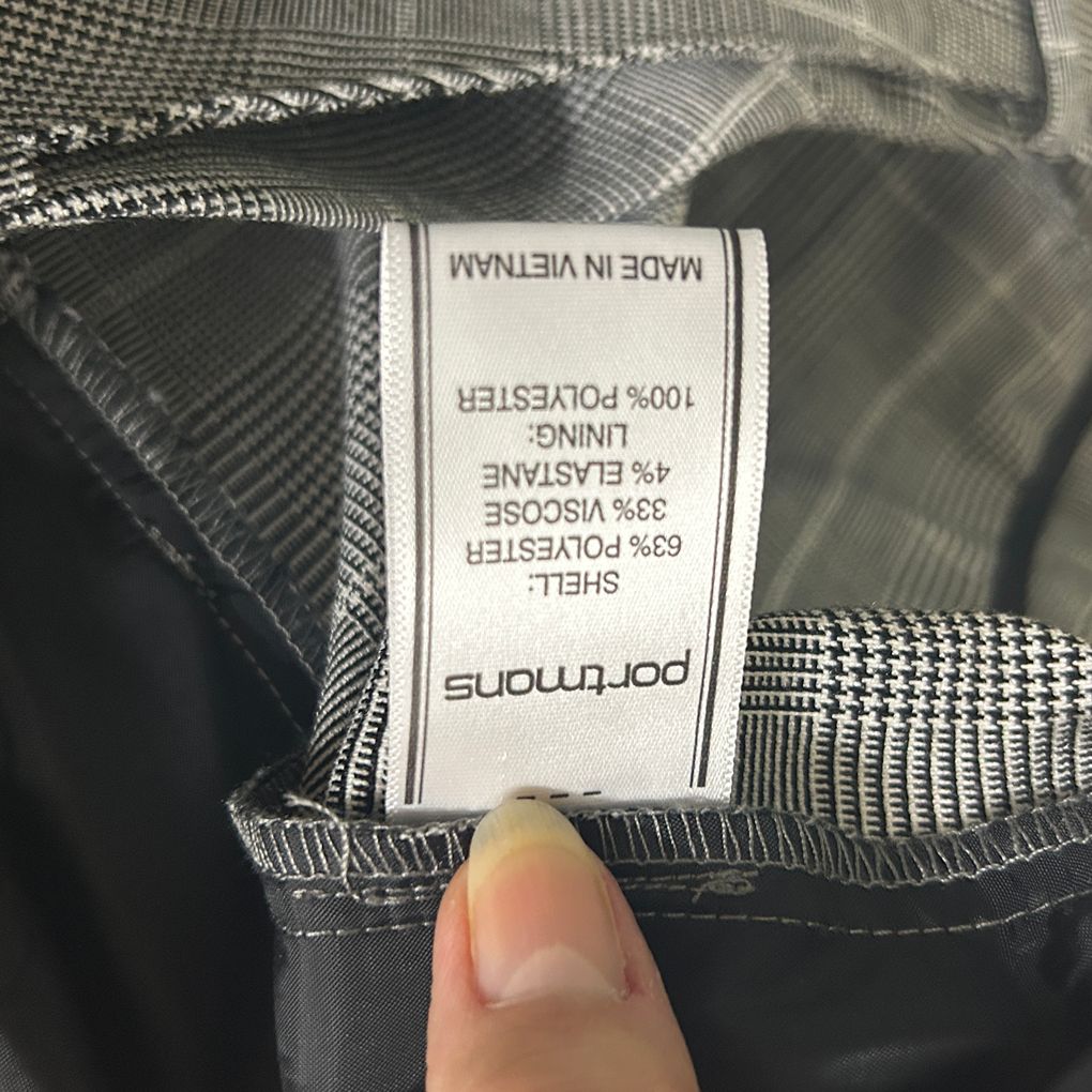 Portmans Grey Check Pants - Size 16