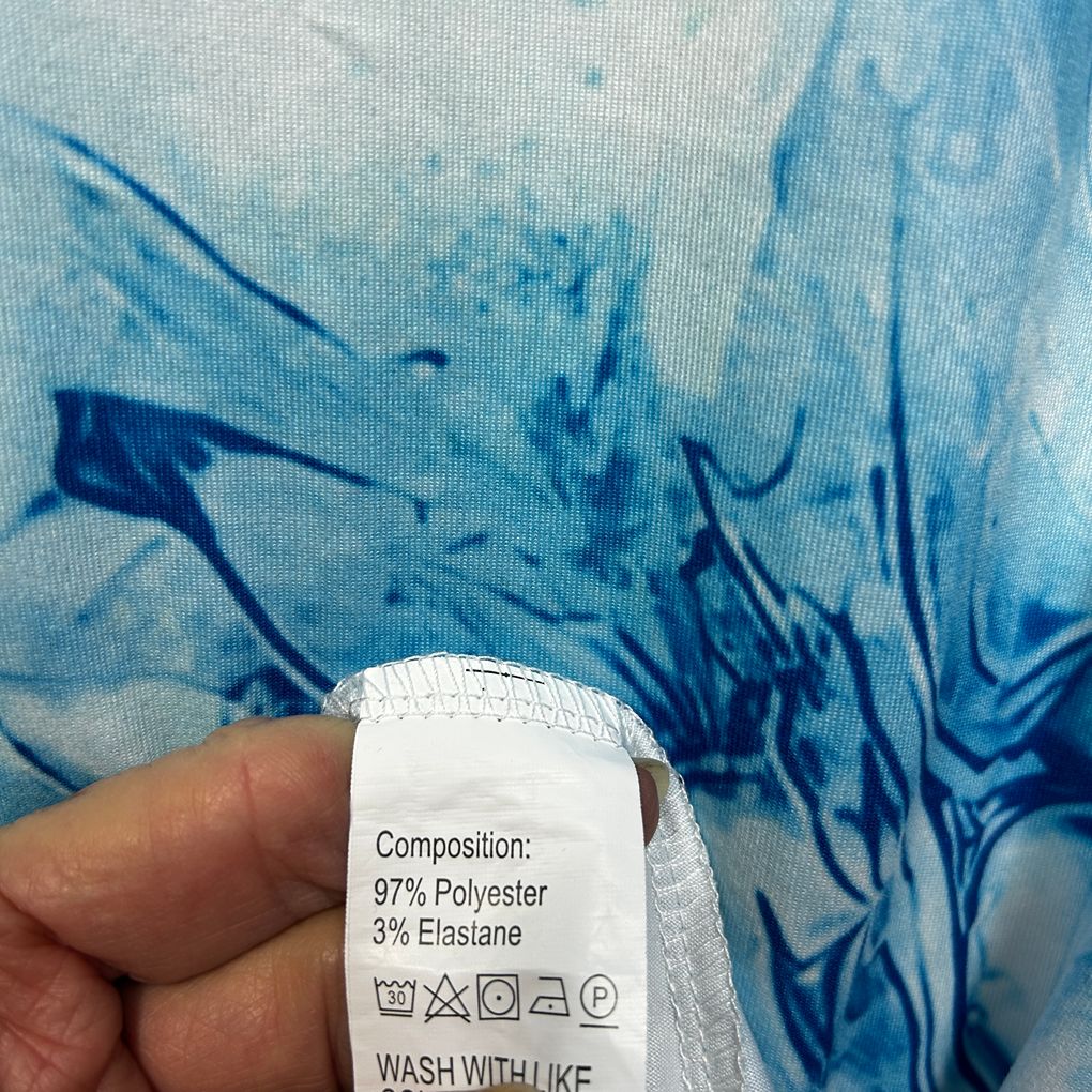 Blue Tie Dye Sleeveless Dress - Size 5XL
