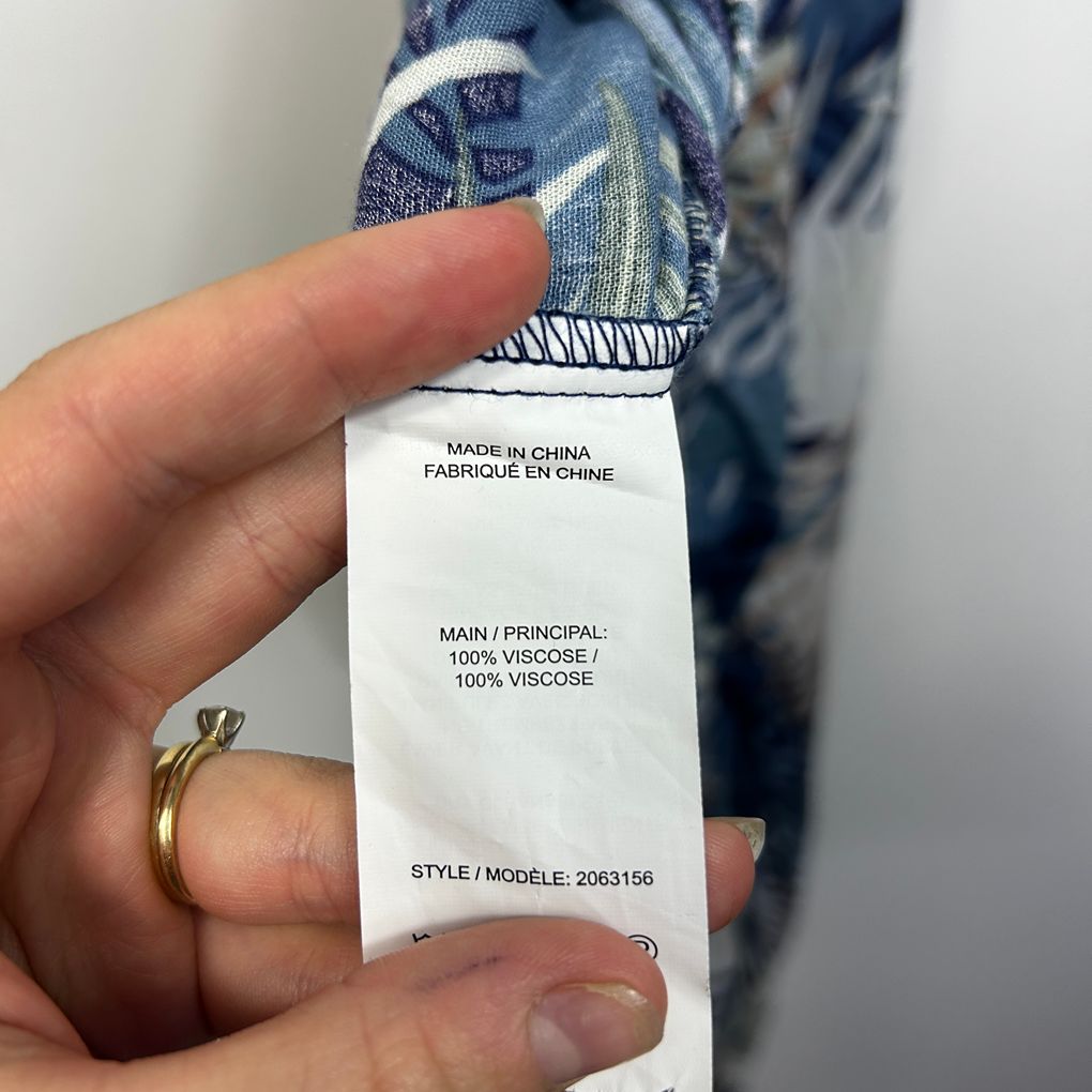Millers Blue Palm Print Pants - Size 16